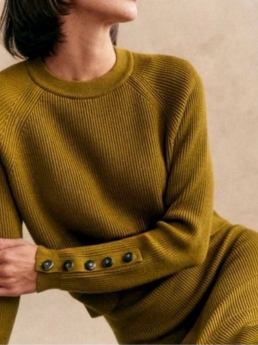 Sezane Sami Jumper in Olive Green